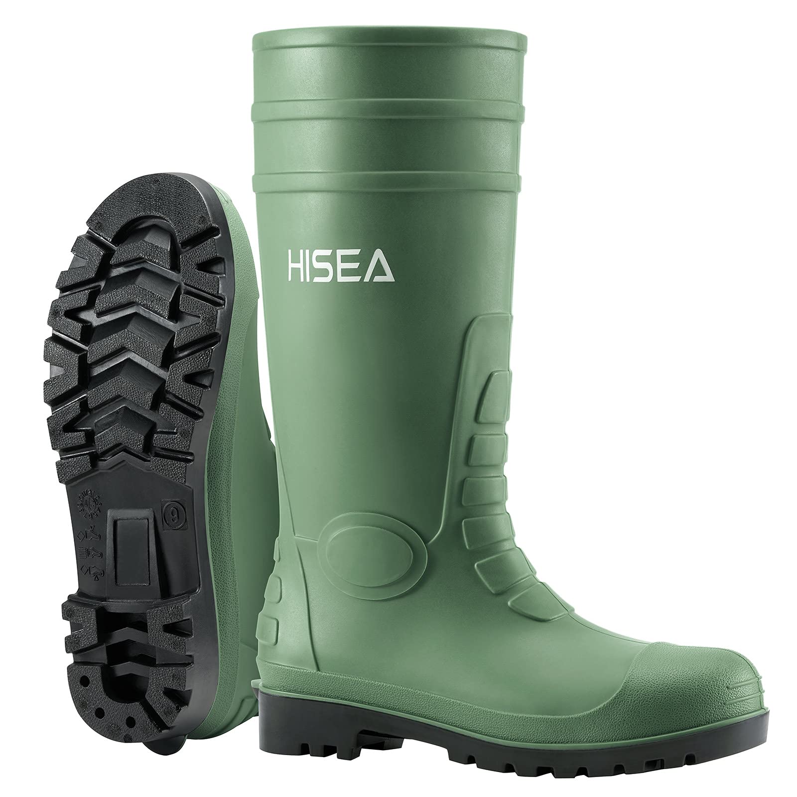 HISEA Men's Steel Toe Rain Boots